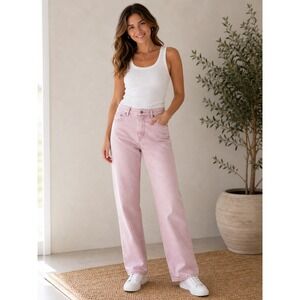 Talbots Women Bright Straight Leg Denim Jeans Pastel Mid Rise Size 8P